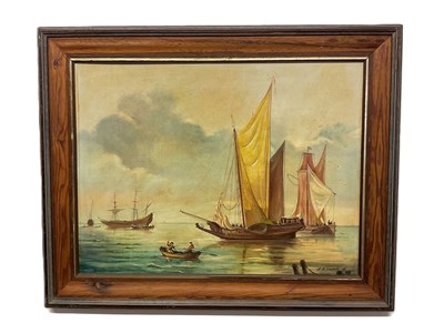 Lot 431 - STANLEY E IREDALE RAS; oil on board, harbour...