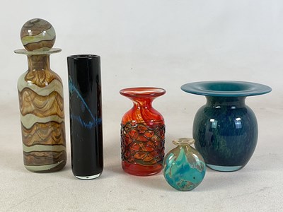 Lot 335 - MDINA GLASS; five art glass vases of various...