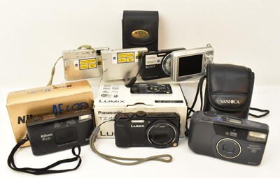 Lot 379 - Seven modern cameras, the majority digital,...
