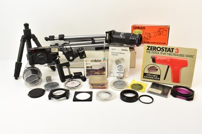 Lot 361 - Various camera accessories including tripods,...