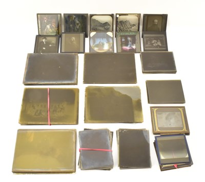 Lot 368 - Various glass plate negatives comprising 19th...