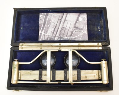 Lot 377 - A vintage metal stereo-aerotopograph, a metal...