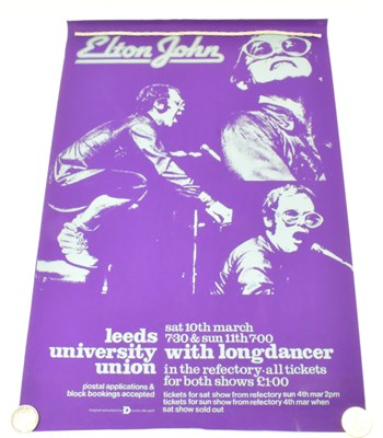 Lot 296 - A vintage concert poster promoting Elton John...