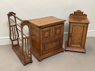 Lot 2054 - A Victorian walnut pot cupboard with single...