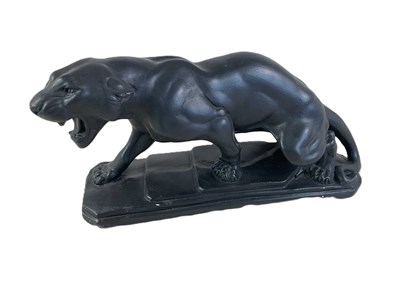 Lot 7 - A painted plaster jaguar figure, height 20cm,...