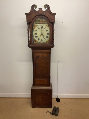 Lot 196 - J TULL, BELPER; an eight day oak longcase...