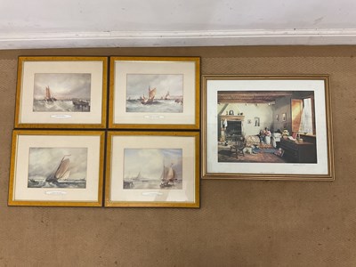 Lot 439 - Five framed and glazed prints, comprising four...