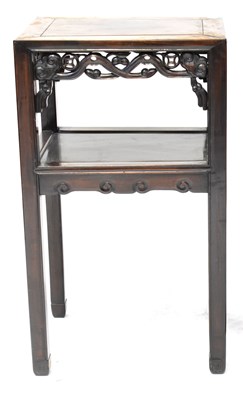 Lot 40 - A Chinese hardwood two-tier occasional table,...