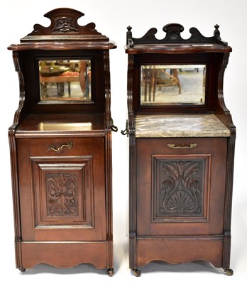 Lot 44 - A near pair of Victorian mahogany coal...
