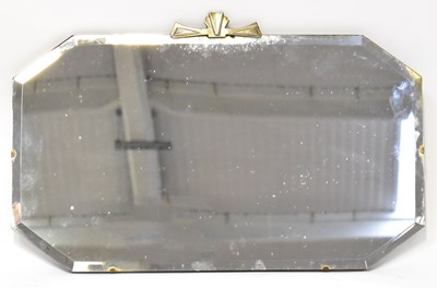 Lot 66 - A 1940s rectangular wall mirror with canted...