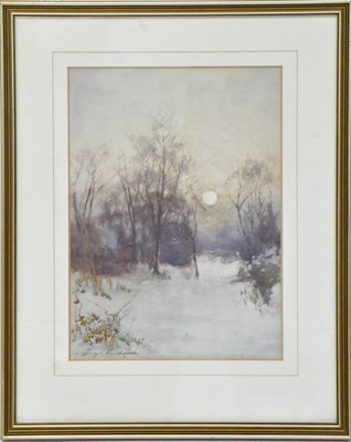 Lot 451 - GEORGE COCKRAM (1861-1950); watercolour, snowy...