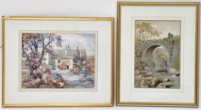 Lot 432 - PETER GHENT (1857-1911); watercolour, 'Bridge...