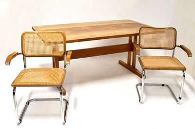 Lot 61 - MARCEL BREUER CESCA; six tubular framed dining...