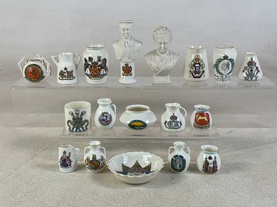 Lot 264 - W H GOSS; a quantity of crested china with...