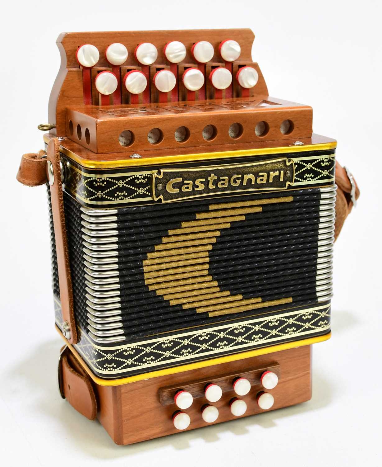 Lot 1062 - CASTAGNARI; a Giordy melodian, with soft case.