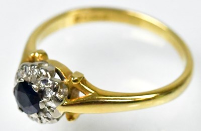 Lot 715 - An 18ct yellow gold diamond and sapphire set...