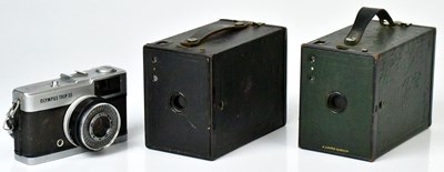 Lot 380 - Three vintage cameras, comprising two Kodak no....