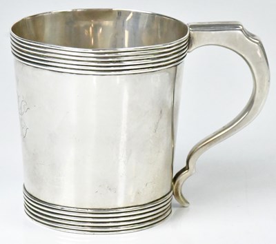 Lot 582 - A George II hallmarked silver christening cup,...