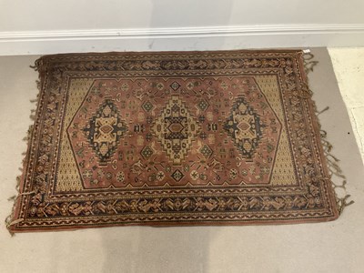 Lot 1416 - A decorative Eastern rug decorated with...
