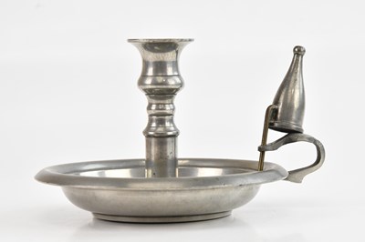 Lot 2342 - A 20th century English pewter chamberstick,...