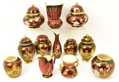 Lot 146 - CARLTON WARE; twelve items of 'Rouge Royale',...