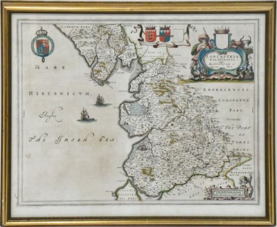 Lot 490 - A vintage map, 'Lancastria Palatinatus Anglos...