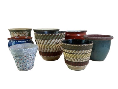 Lot 267 - A collection of ceramic plant pots, including...