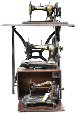 Lot 244 - JONES; two hand sewing machines (one serial...