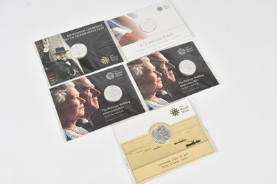 Lot 603 - THE ROYAL MINT; five £20 fine silver coins,...