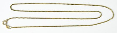 Lot 803 - A 9ct yellow gold box link chain necklace,...