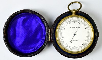 Lot 320 - W. ROBERTON, GLASGOW; a pocket barometer,...