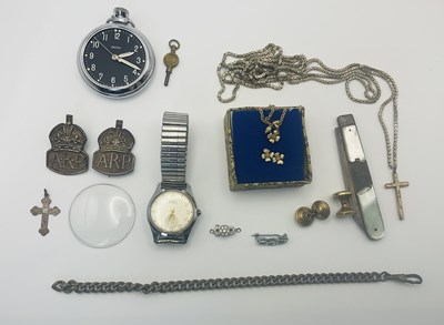 Lot 620 - A group of costume jewellery, with two watches,...
