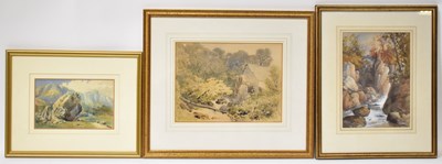 Lot 424 - F NASH (1782-1856); watercolour, a watermill,...