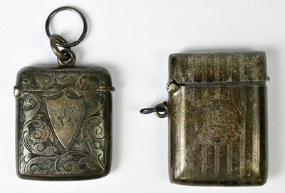 Lot 588 - Two hallmarked silver vesta cases, comprising...