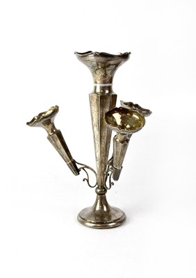 Lot 873 - A hallmarked silver epergne with central...