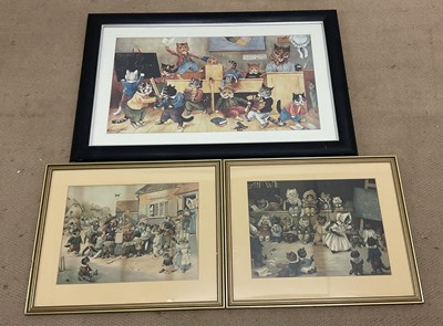 Lot 425 - AFTER LOUIS WAIN; three prints comprising 'Mrs...