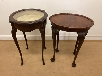 Lot 694 - A mahogany glazed circular display table,...
