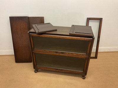 Lot 799 - Three oak Globe Wernicke style glazed units,...