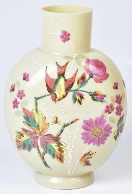 Lot 197 - An opaque glass vase of flat ovoid form,...