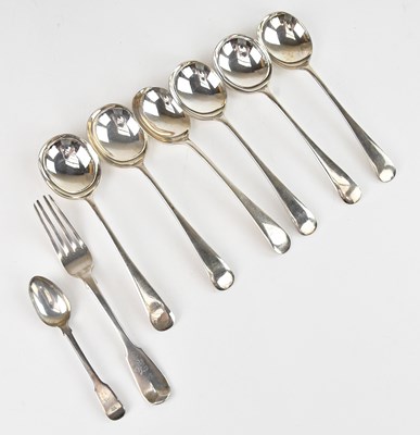 Lot 182 - GM & S; six George V hallmarked silver soup...