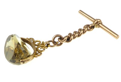 Lot 1046 - A 9ct rose gold short chain link with T-bar...