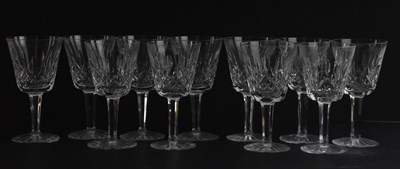 Lot 1601 - WATERFORD; eleven 'Lismore' pattern wine...