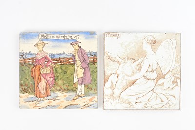 Lot 1499 - A 19th century Wedgwood tile decorated with...