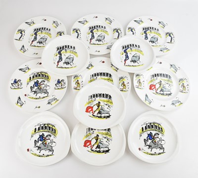 Lot 1534 - FOLEY CHINA; six ‘El Matador’ pattern dinner...