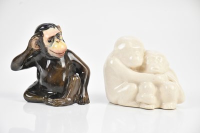 Lot 1490 - ROYAL DOULTON; a rare model of a monkey, hand...