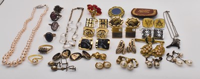 Lot 683 - A quantity of silver and costume jewellery, to...