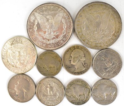 Lot 907 - Various American silver and other coins to...