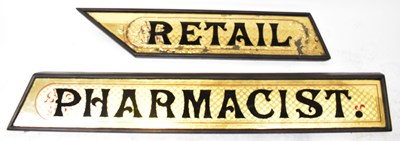 Lot 345 - Two Victorian shop front signs, 'Pharmacist'...