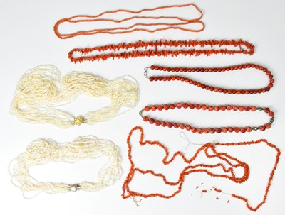 Lot 831 - A ten-strand pearl necklace with a circular...