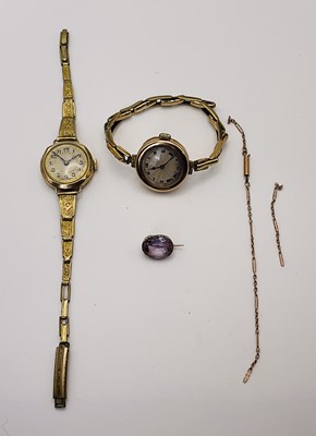 Lot 716 - Two 9ct gold lady's wristwatches, together...